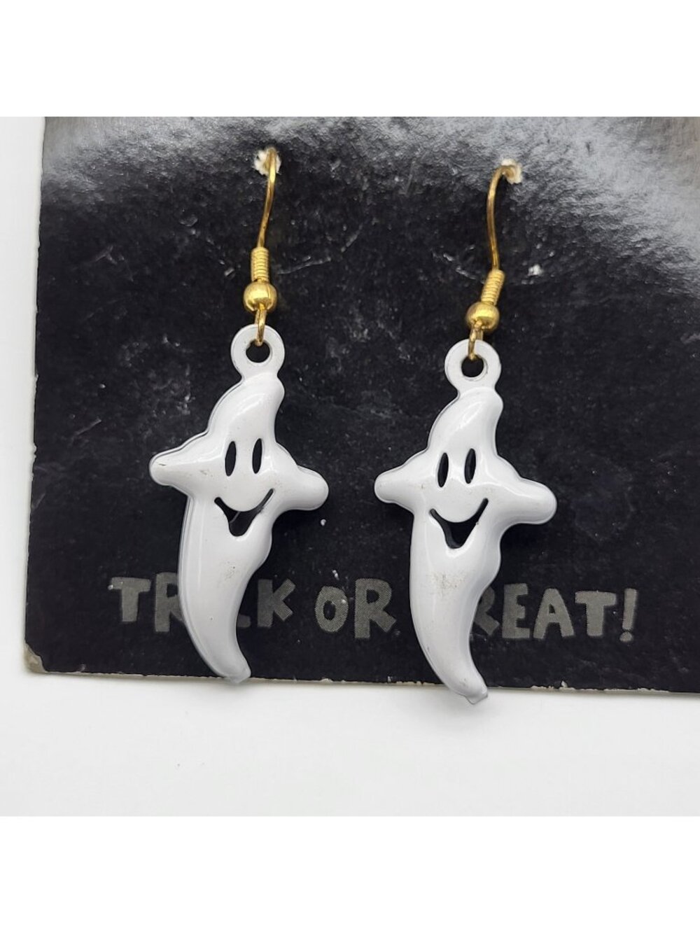 Fabulous Halloween Enamel Ghost earrings enamel pierced dangle